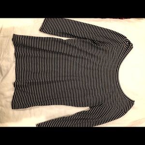 Black and white striped ballerina top